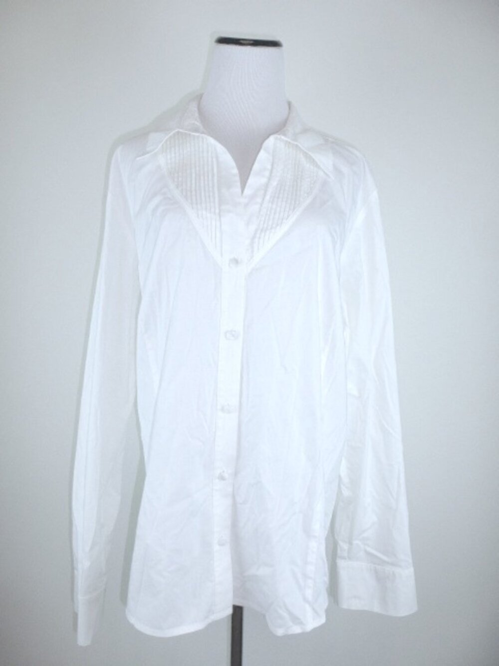 MARINA RINALDI BUTTON up  cream SHIRT top 27 us 18 pleats